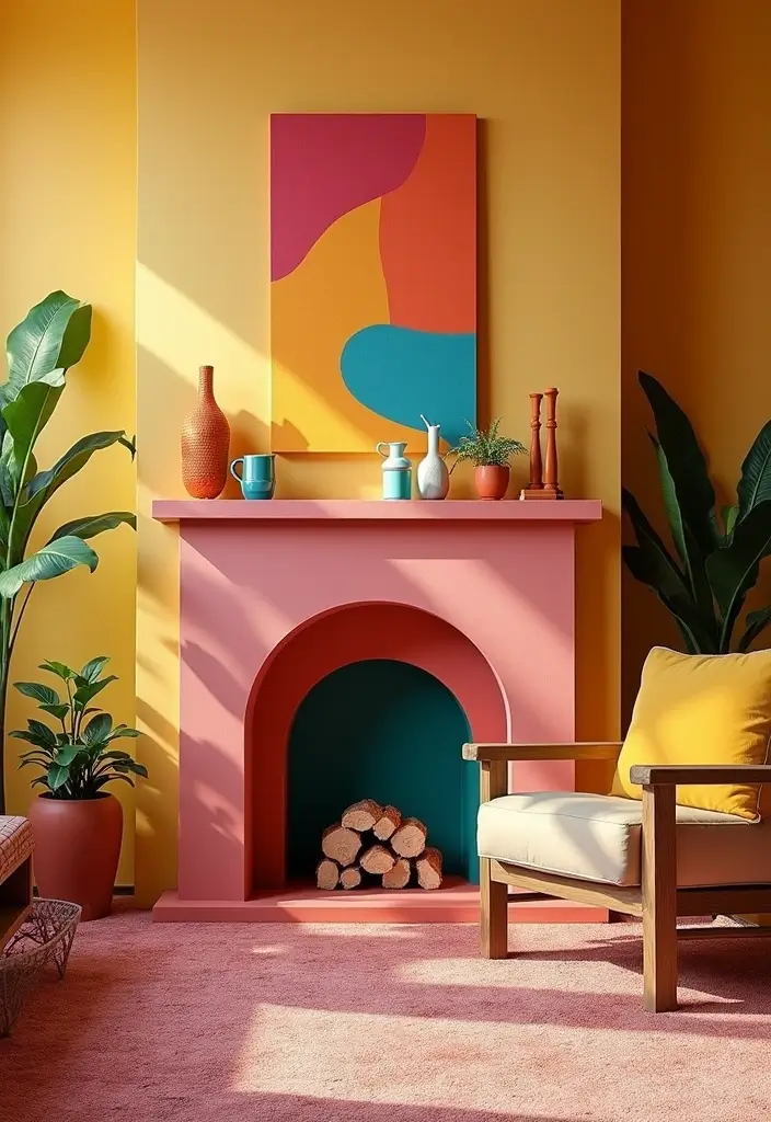 30 Fake Fireplace Ideas That Still Feel Magical 19 30 Fake Fireplace Ideas That Still Feel Magical - 19. Colorful Fireplaces