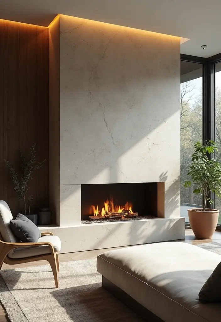 30 Fake Fireplace Ideas That Still Feel Magical 21 30 Fake Fireplace Ideas That Still Feel Magical - 21. Modern Stone Fireplaces