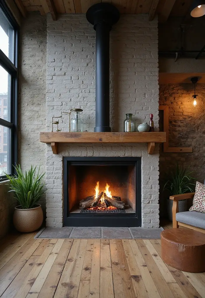 30 Fake Fireplace Ideas That Still Feel Magical 23 30 Fake Fireplace Ideas That Still Feel Magical - 23. Urban Chic Fireplaces
