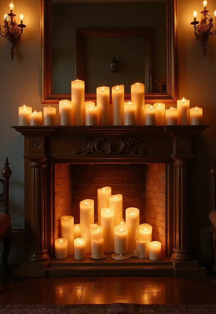 30 Fake Fireplace Ideas That Still Feel Magical 4 30 Fake Fireplace Ideas That Still Feel Magical - 4. Candle-Lit Fireplaces