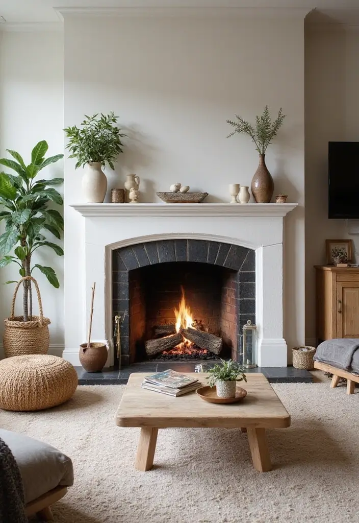 30 Fireplace Accent Wall Inspirations That Steal the Spotlight 14 30 Fireplace Accent Wall Inspirations That Steal the Spotlight - 14. Nature-Inspired Elements