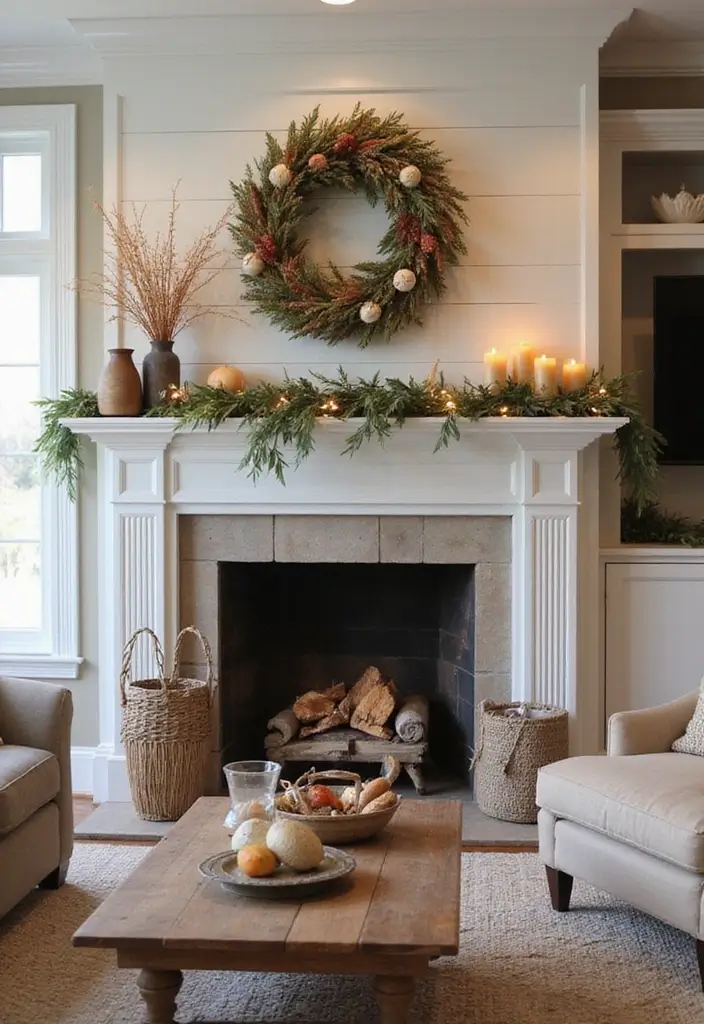 30 Fireplace Accent Wall Inspirations That Steal the Spotlight 17 30 Fireplace Accent Wall Inspirations That Steal the Spotlight - 17. Seasonal Decor Swaps