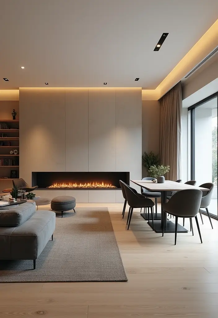 30 Fireplace Accent Wall Inspirations That Steal the Spotlight 18 30 Fireplace Accent Wall Inspirations That Steal the Spotlight - 18. Open Concept Integration