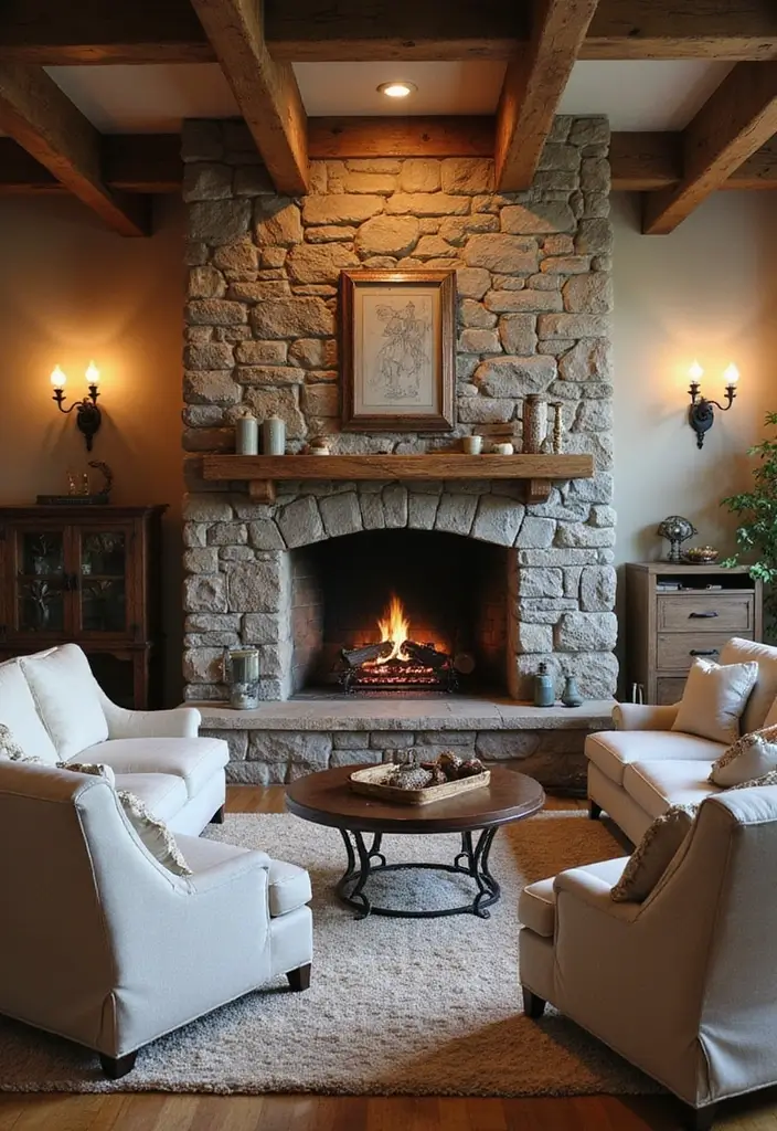 30 Fireplace Accent Wall Inspirations That Steal the Spotlight 2 30 Fireplace Accent Wall Inspirations That Steal the Spotlight - 2. Stacked Stone Walls