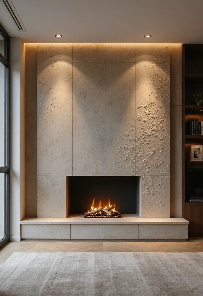 30 Fireplace Accent Wall Inspirations That Steal the Spotlight 7 30 Fireplace Accent Wall Inspirations That Steal the Spotlight - 7. Textured Wall Panels