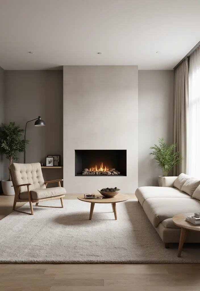 30 Fireplace Accent Wall Inspirations That Steal the Spotlight 8 30 Fireplace Accent Wall Inspirations That Steal the Spotlight - 8. Neutral Tones and Minimalism