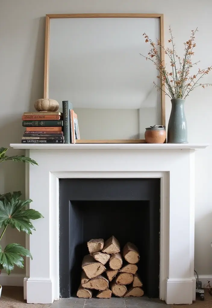 30 Fireplace Mantle Decor With TV Above That Looks Balanced - 11. Incorporate Books