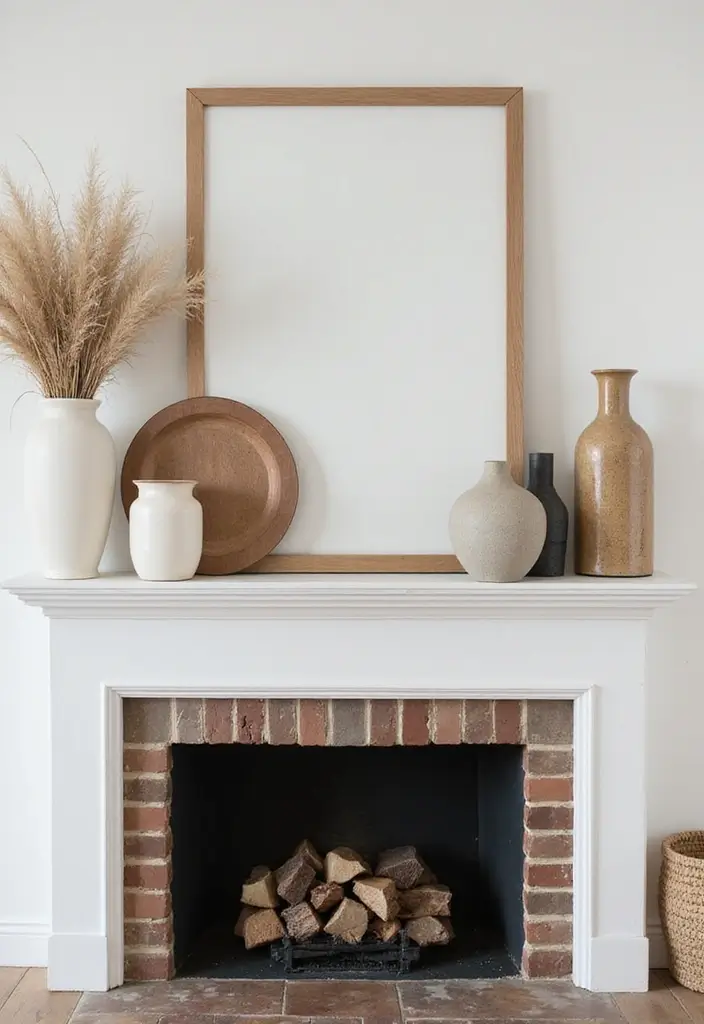 30 Fireplace Mantle Decor With TV Above That Looks Balanced - 19. Unique Shapes