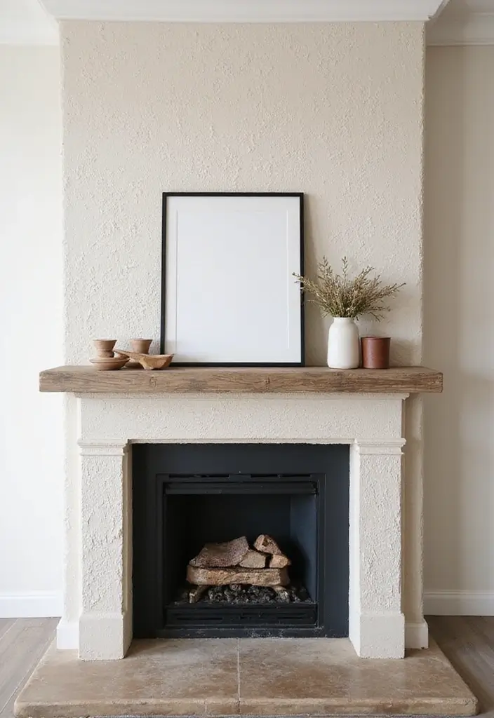 30 Fireplace Mantle Decor With TV Above That Looks Balanced - 29. Textured Wall Treatments