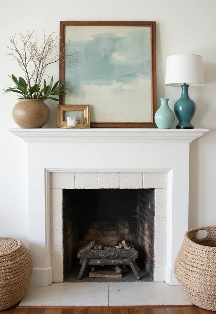 30 Fireplace Mantle Decor With TV Above That Looks Balanced - 8. Color Coordination