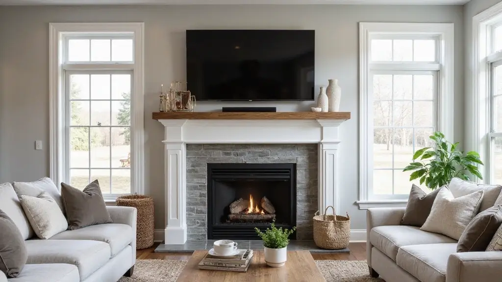30 Fireplace Mantle Decor With TV Above That Looks Balanced