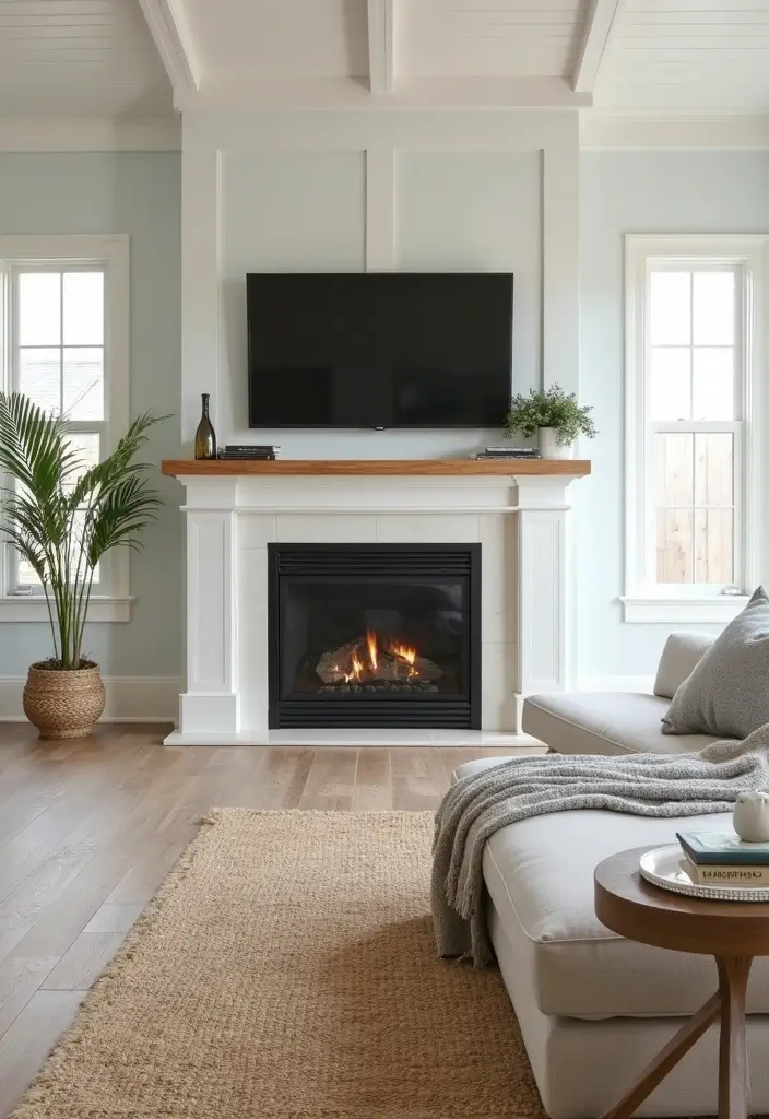 30 Fireplaces With TV Above That Actually Work in Any Room - 20. Coastal Vibes