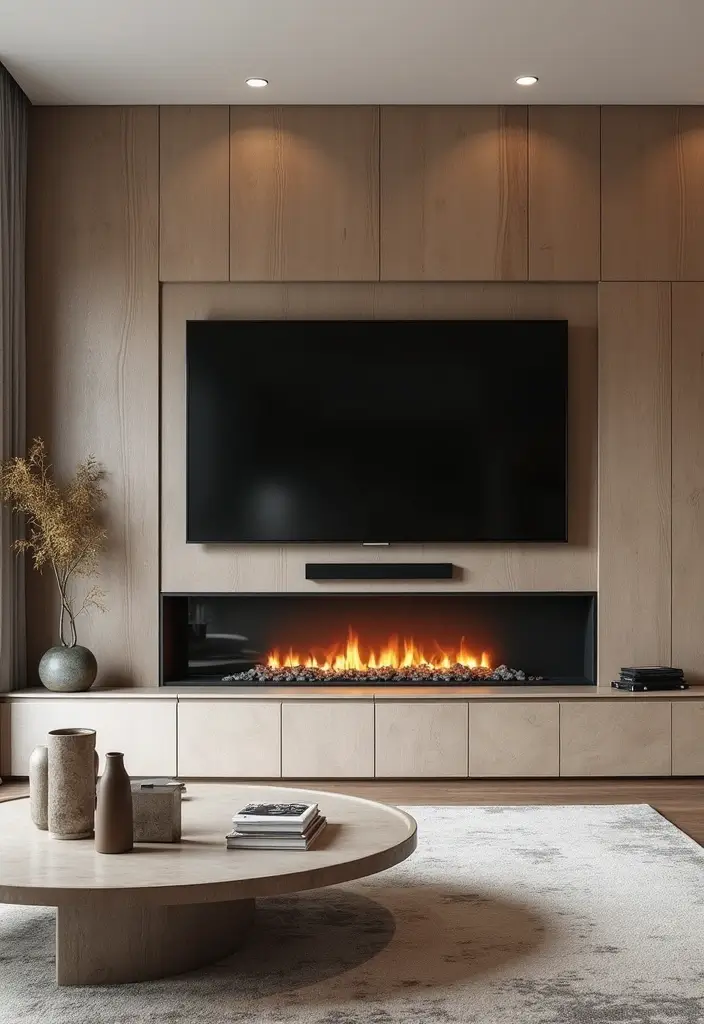 30 Fireplaces With TV Above That Actually Work in Any Room - 7. Integrated Media Console