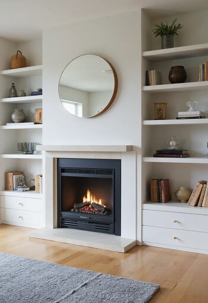 30 Gas Fireplace Ideas That Feel Modern and Efficient 12 30 Gas Fireplace Ideas That Feel Modern and Efficient - 12. Clever Storage Solutions for Firewood and Decor