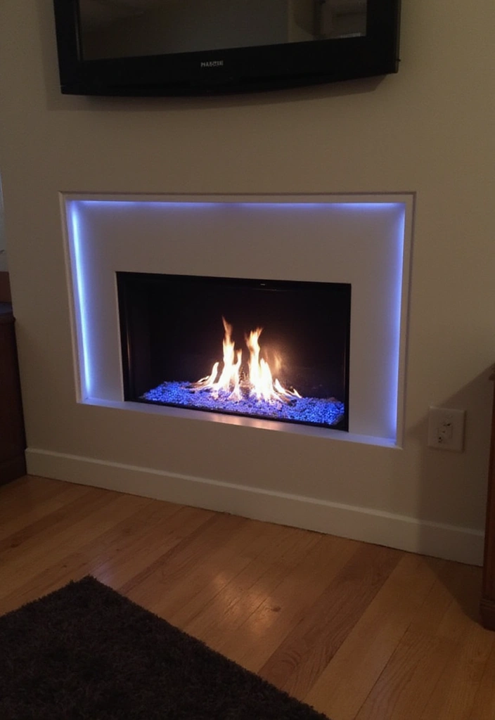30 Gas Fireplace Ideas That Feel Modern and Efficient 24 30 Gas Fireplace Ideas That Feel Modern and Efficient - 24. Gas Fireplaces with LED Lighting