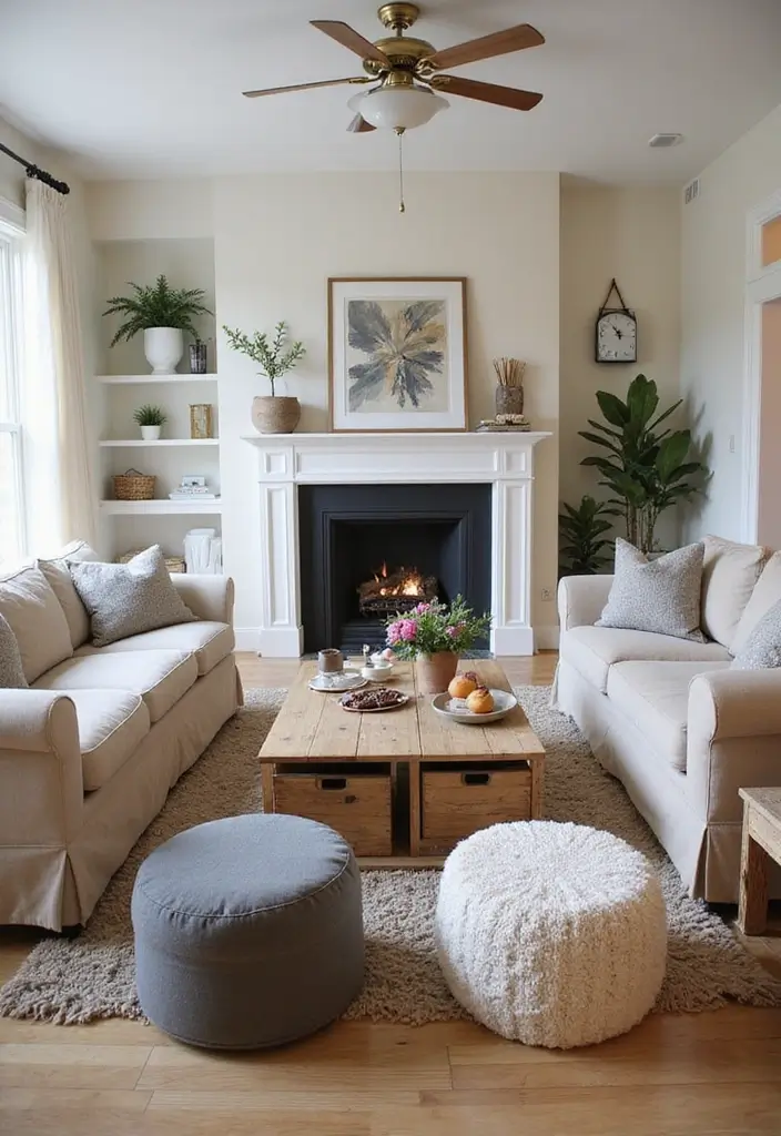 30 Living Rooms With Fireplace That Feel Warm and Inviting 17 30 Living Rooms With Fireplace That Feel Warm and Inviting - 17. Family-Friendly Designs