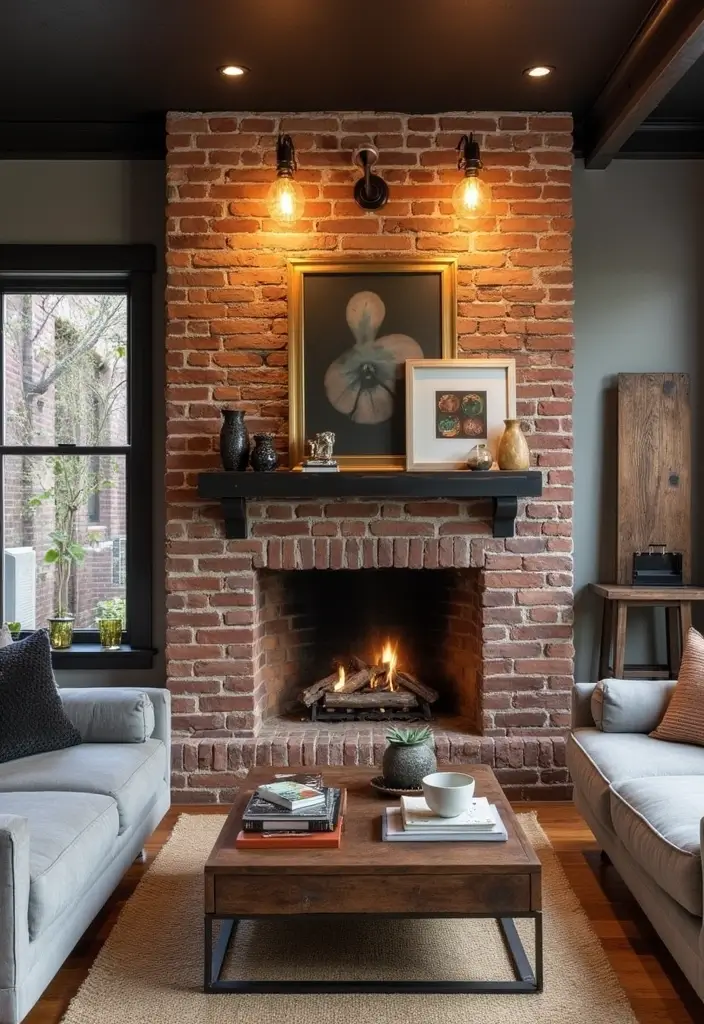 30 Living Rooms With Fireplace That Feel Warm and Inviting 2 30 Living Rooms With Fireplace That Feel Warm and Inviting - 2. Industrial Meets Rustic