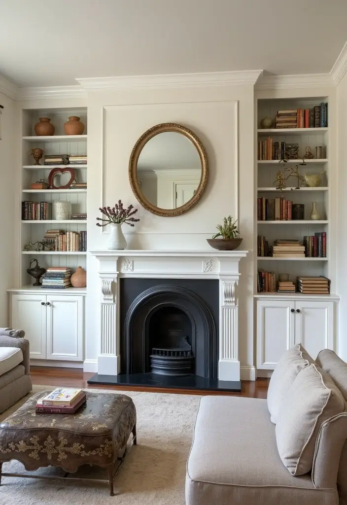 30 Living Rooms With Fireplace That Feel Warm and Inviting 22 30 Living Rooms With Fireplace That Feel Warm and Inviting - 22. Custom Built-ins