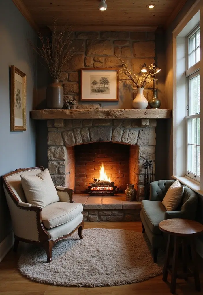 30 Living Rooms With Fireplace That Feel Warm and Inviting 23 30 Living Rooms With Fireplace That Feel Warm and Inviting - 23. Cozy Corner Nooks