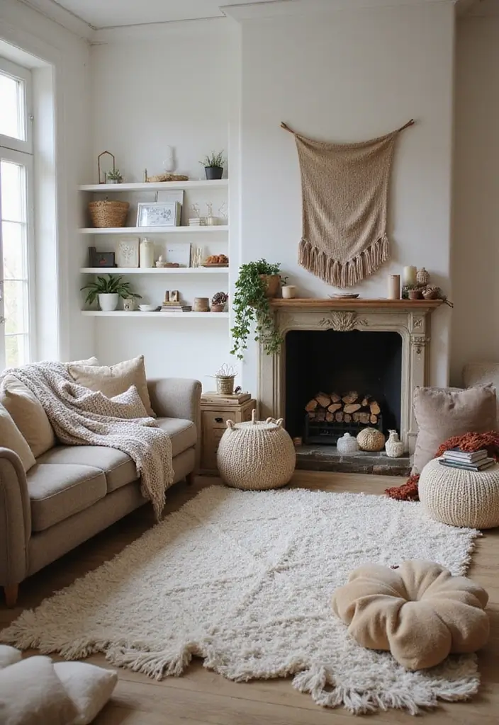 30 Living Rooms With Fireplace That Feel Warm and Inviting 28 30 Living Rooms With Fireplace That Feel Warm and Inviting - 28. Inviting Textiles