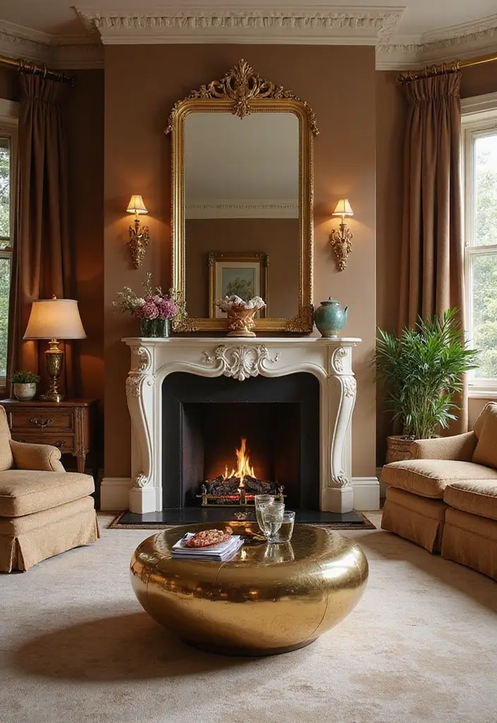 30 Living Rooms With Fireplace That Feel Warm and Inviting 29 30 Living Rooms With Fireplace That Feel Warm and Inviting - 29. A Touch of Glam