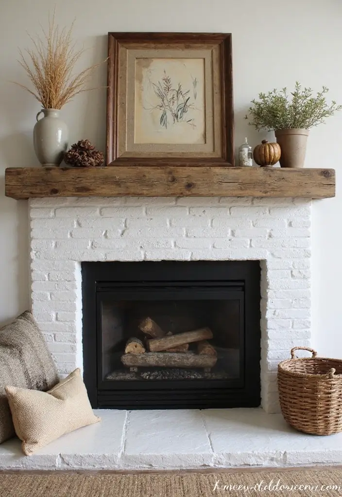 30 Rustic Fireplace Designs That Feel Cabin-Cozy 1 30 Rustic Fireplace Designs That Feel Cabin-Cozy - 1. Reclaimed Wood Mantel