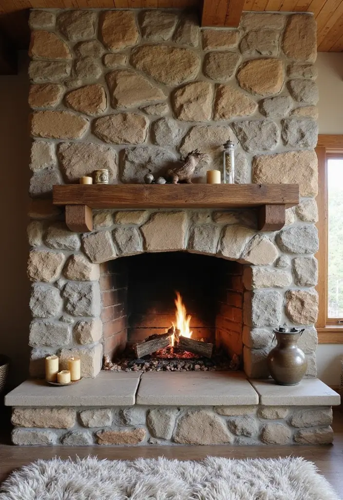 30 Rustic Fireplace Designs That Feel Cabin-Cozy 2 30 Rustic Fireplace Designs That Feel Cabin-Cozy - 2. Stone Surrounds