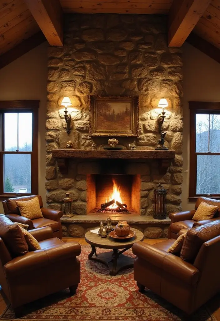 30 Rustic Fireplace Designs That Feel Cabin-Cozy 23 30 Rustic Fireplace Designs That Feel Cabin-Cozy - 23. Elevated Hearths