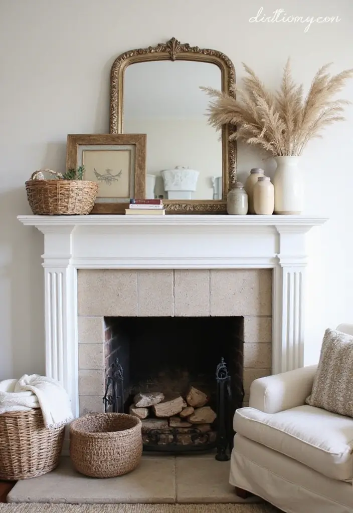 30 Rustic Fireplace Designs That Feel Cabin-Cozy 3 30 Rustic Fireplace Designs That Feel Cabin-Cozy - 3. Farmhouse Chic