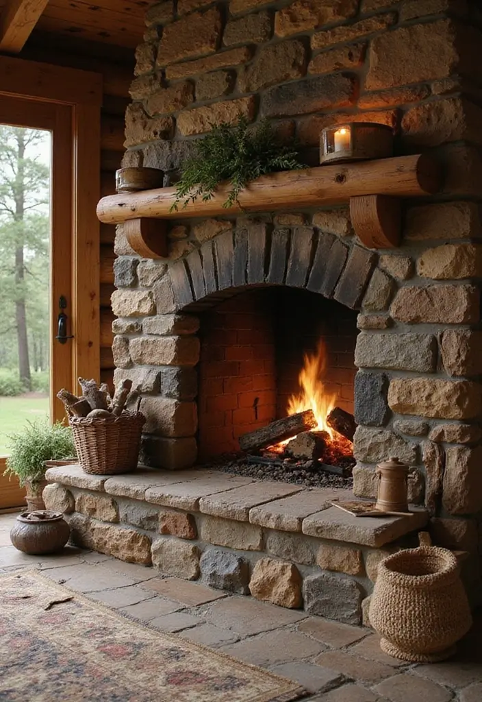 30 Rustic Fireplace Designs That Feel Cabin-Cozy 4 30 Rustic Fireplace Designs That Feel Cabin-Cozy - 4. Log Cabin Feel