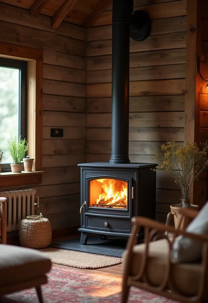 30 Rustic Fireplace Designs That Feel Cabin-Cozy 6 30 Rustic Fireplace Designs That Feel Cabin-Cozy - 6. Indoor Wood-Burning Stove