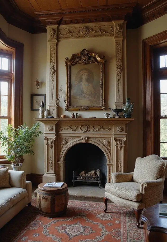 30 Tall Fireplace Designs That Command Attention 11 30 Tall Fireplace Designs That Command Attention - 11. Vintage Revival