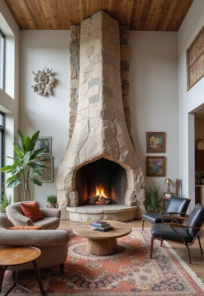 30 Tall Fireplace Designs That Command Attention 19 30 Tall Fireplace Designs That Command Attention - 19. Artistic Fire Displays