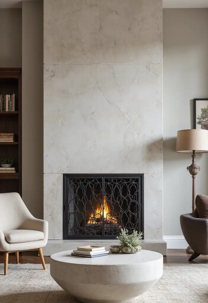 30 Tall Fireplace Designs That Command Attention 23 30 Tall Fireplace Designs That Command Attention - 23. Contemporary Fire Screens