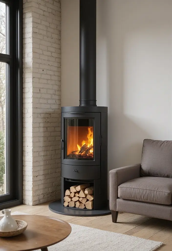 30 Tall Fireplace Designs That Command Attention 29 30 Tall Fireplace Designs That Command Attention - 29. Decorative Firewood Holders