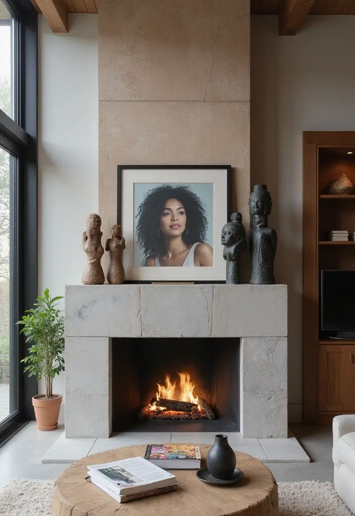 30 Tall Fireplace Designs That Command Attention 5 30 Tall Fireplace Designs That Command Attention - 5. Artistic Mantelpieces