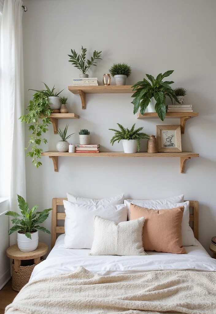 10 Mini Bedroom Ideas for Clever Space Expanding Layouts 23 10 Mini Bedroom Ideas for Clever Space Expanding Layouts - 3. Wall-Mounted Shelves