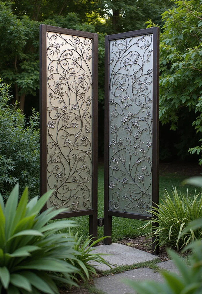 12 Backyard Fences Ideas for Privacy Safety and Style 10. Decorative Metal Panels Stylish Accents 2