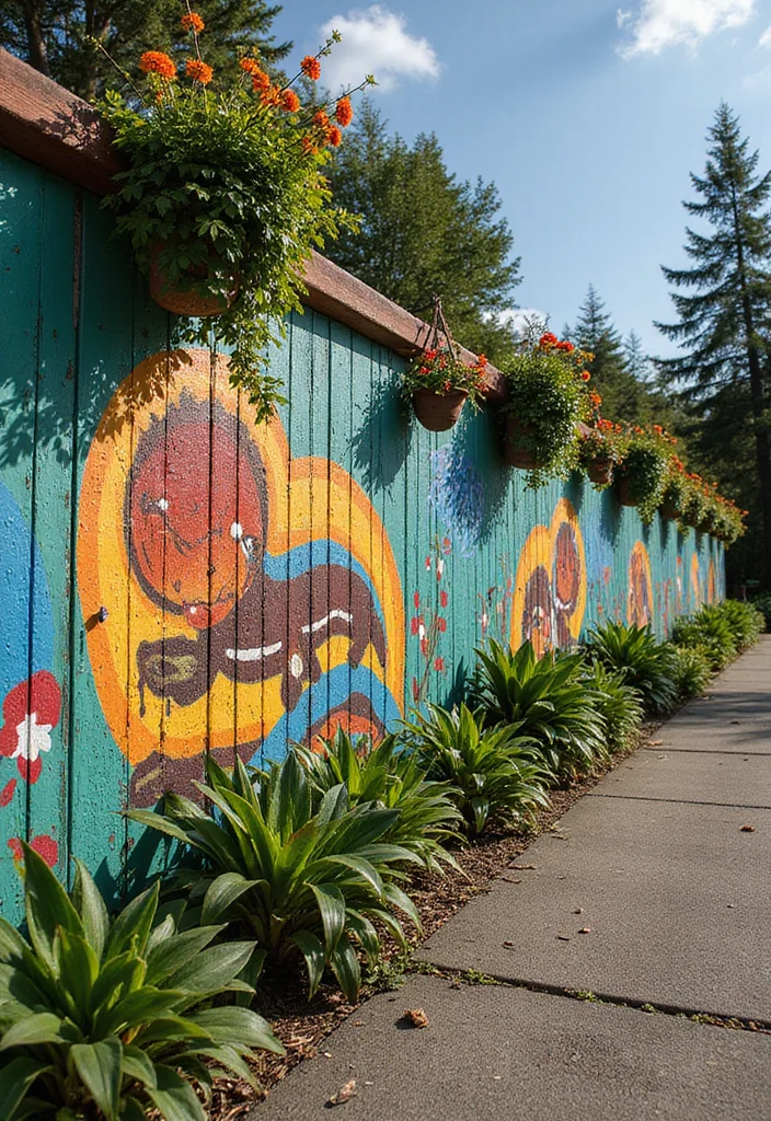 12 Backyard Fences Ideas for Privacy Safety and Style 12. Artistic Wall Fences Express Your Creativity 1