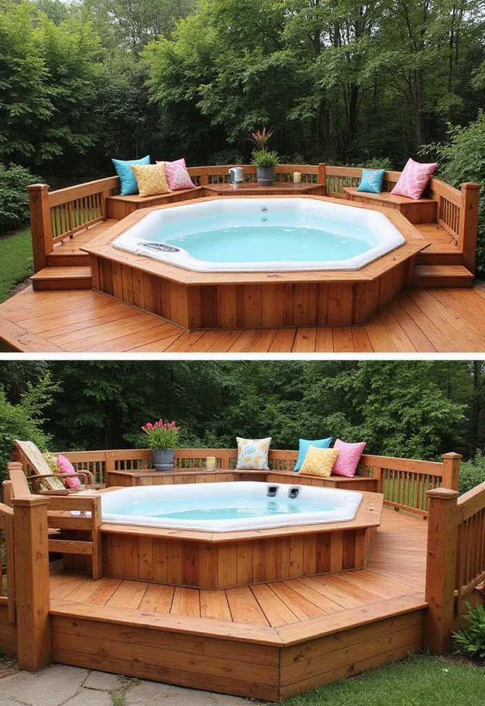 12 Backyard Inflatable Hot Tub Ideas for Simple Outdoor Comfort 34 12 Backyard Inflatable Hot Tub Ideas for Simple Outdoor Comfort - 4. Recycled Wood Decking