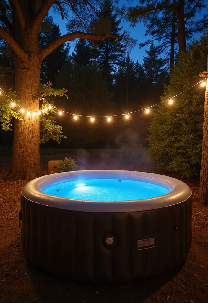 12 Backyard Inflatable Hot Tub Ideas for Simple Outdoor Comfort 45 12 Backyard Inflatable Hot Tub Ideas for Simple Outdoor Comfort - 5. Eco-Friendly LED Lighting