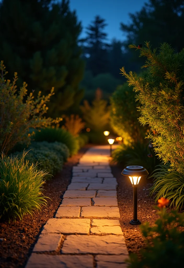 12 Backyard Light Ideas for Warm Nighttime Ambience - 3. Pathway Lights for Safety