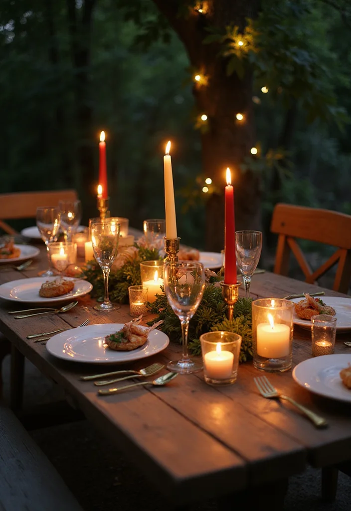 12 Backyard Light Ideas for Warm Nighttime Ambience - 9. Candlelit Tablescapes