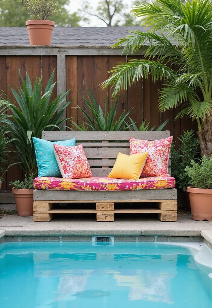 12 Backyard Pool Ideas on a Budget for Affordable Refreshing Fun 1 12 Backyard Pool Ideas on a Budget for Affordable Refreshing Fun - 1. Upcycled Poolside Furniture