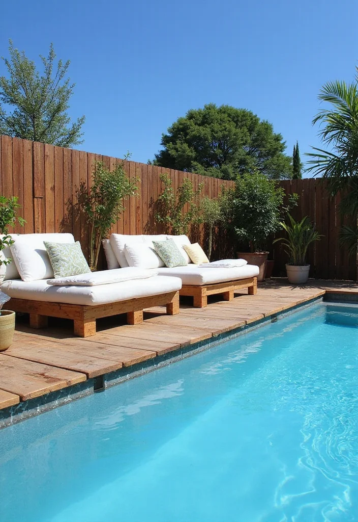 12 Backyard Pool Ideas on a Budget for Affordable Refreshing Fun 34 12 Backyard Pool Ideas on a Budget for Affordable Refreshing Fun - 4. DIY Pool Decking with Pallets