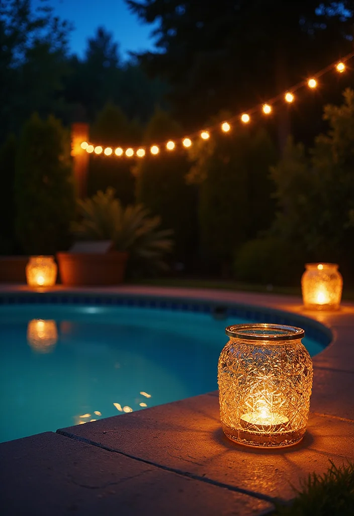 12 Backyard Pool Ideas on a Budget for Affordable Refreshing Fun 78 12 Backyard Pool Ideas on a Budget for Affordable Refreshing Fun - 8. Outdoor Lighting for Mood