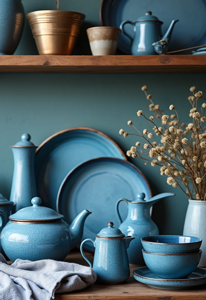 12 Blue Kitchen Ideas for Fresh Bold Calming Color 111 12 Blue Kitchen Ideas for Fresh Bold Calming Color - 11. Layered Blue Textures