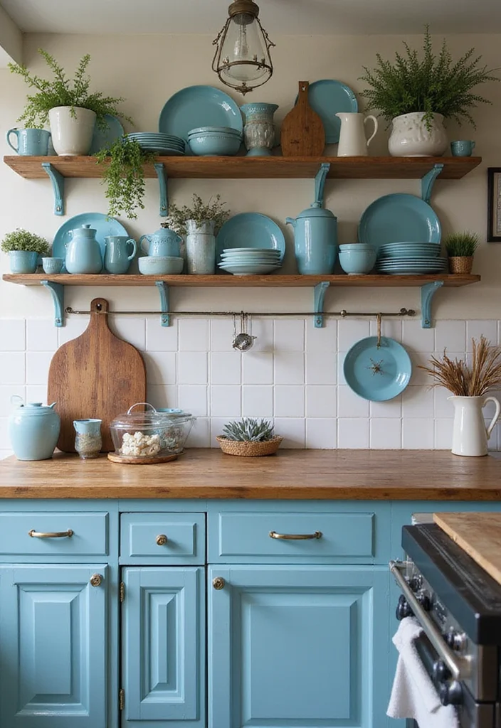 12 Blue Kitchen Ideas for Fresh Bold Calming Color 122 12 Blue Kitchen Ideas for Fresh Bold Calming Color - 12. Vintage Blue Finds