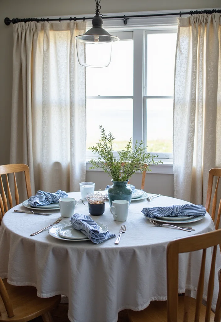 12 Blue Kitchen Ideas for Fresh Bold Calming Color 45 12 Blue Kitchen Ideas for Fresh Bold Calming Color - 5. Textured Fabrics and Linens