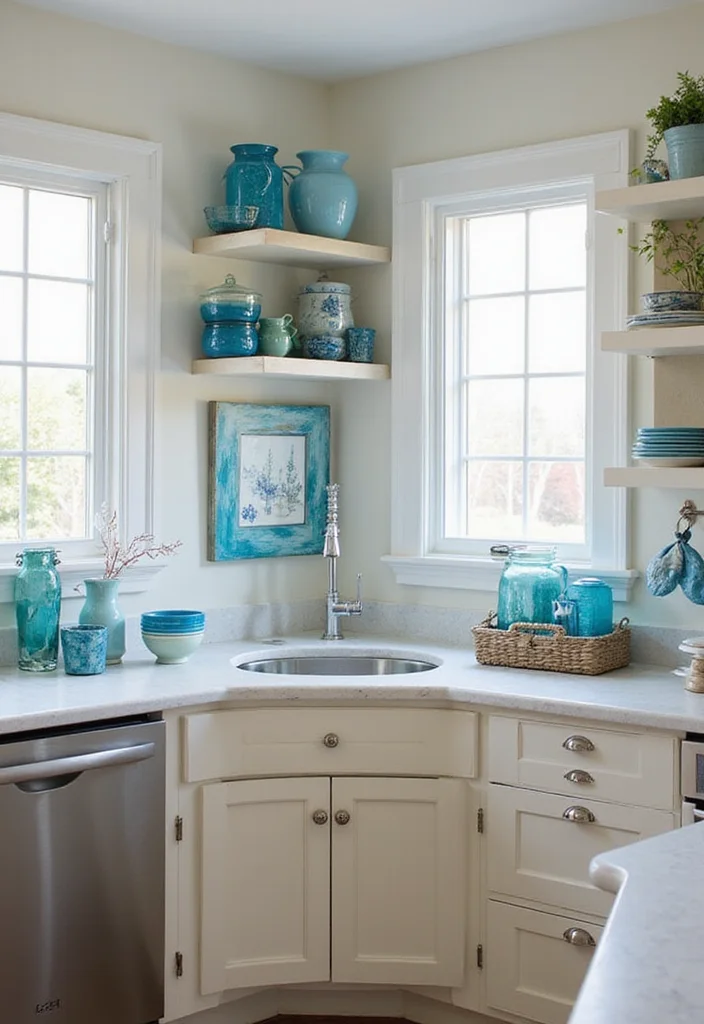 12 Blue Kitchen Ideas for Fresh Bold Calming Color 56 12 Blue Kitchen Ideas for Fresh Bold Calming Color - 6. Blue Accent Decor